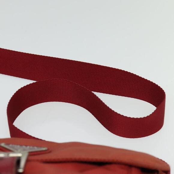 PRADA Shoulder Bag Nylon Red Silver - Picture 8 of 12